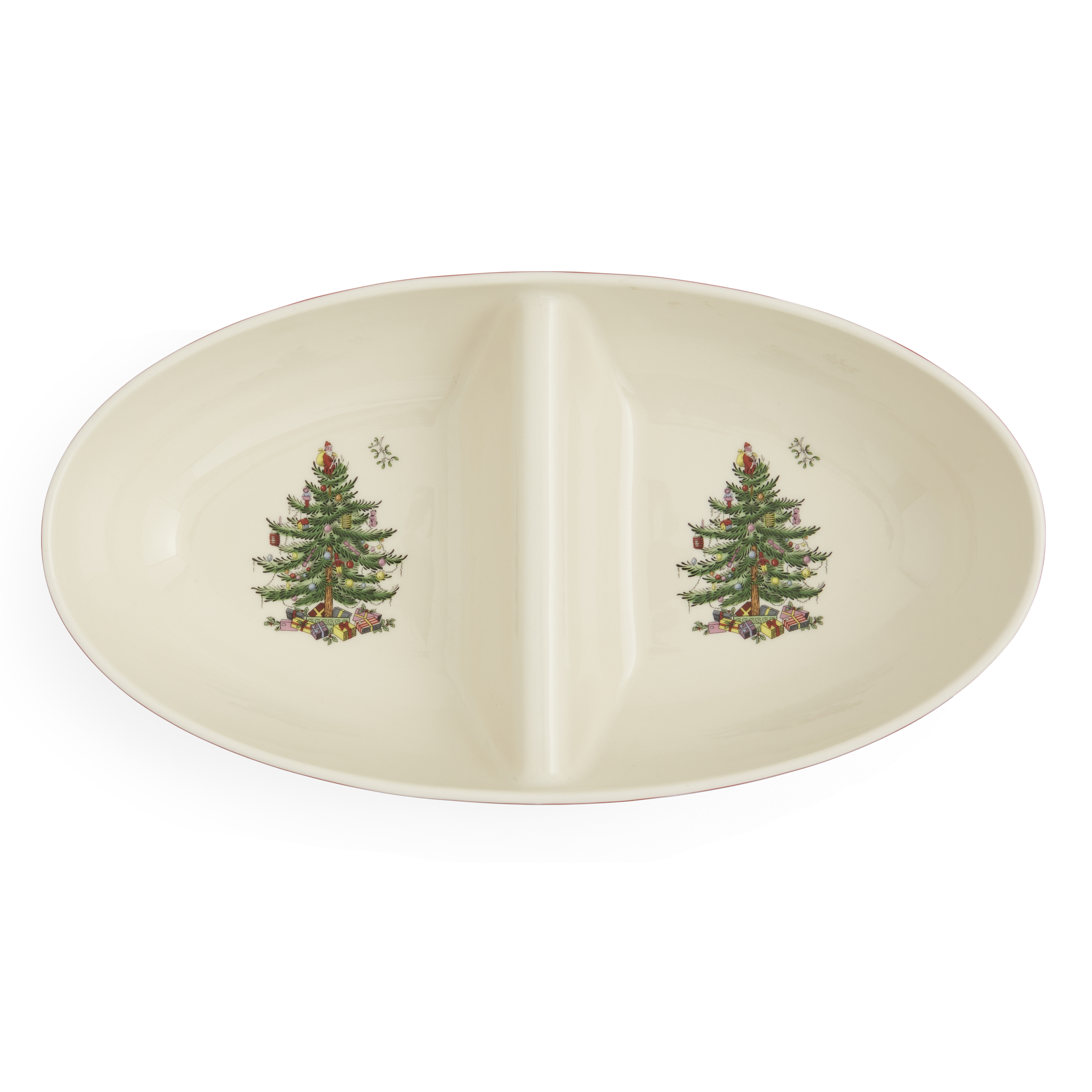 Christmas Tree Tartan Oval Divided Server image number null